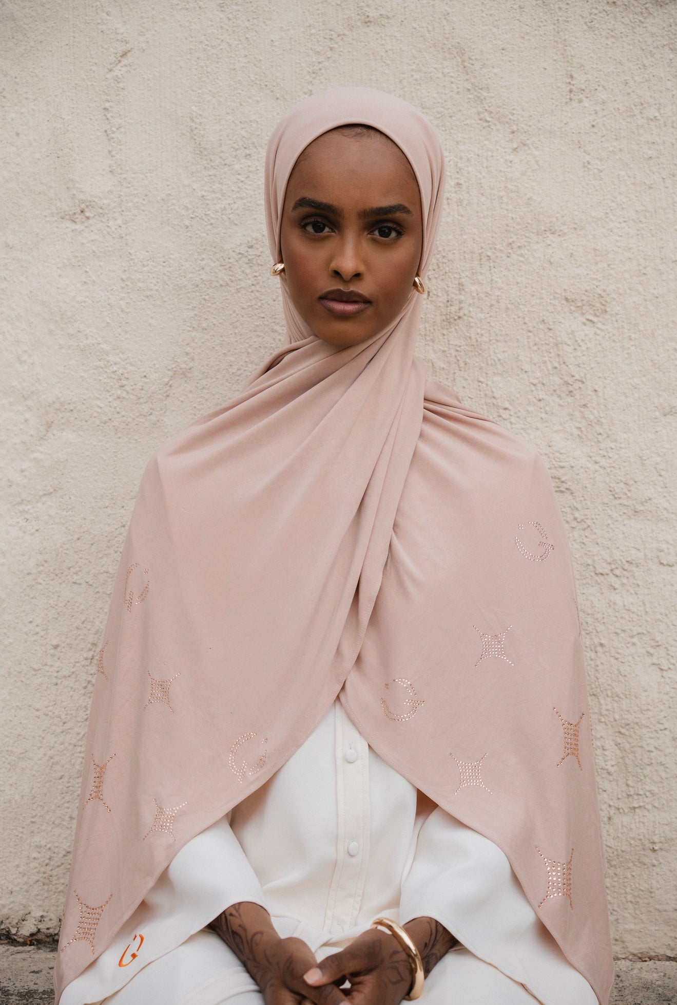 Breathable Jersey Scarf Soft pink