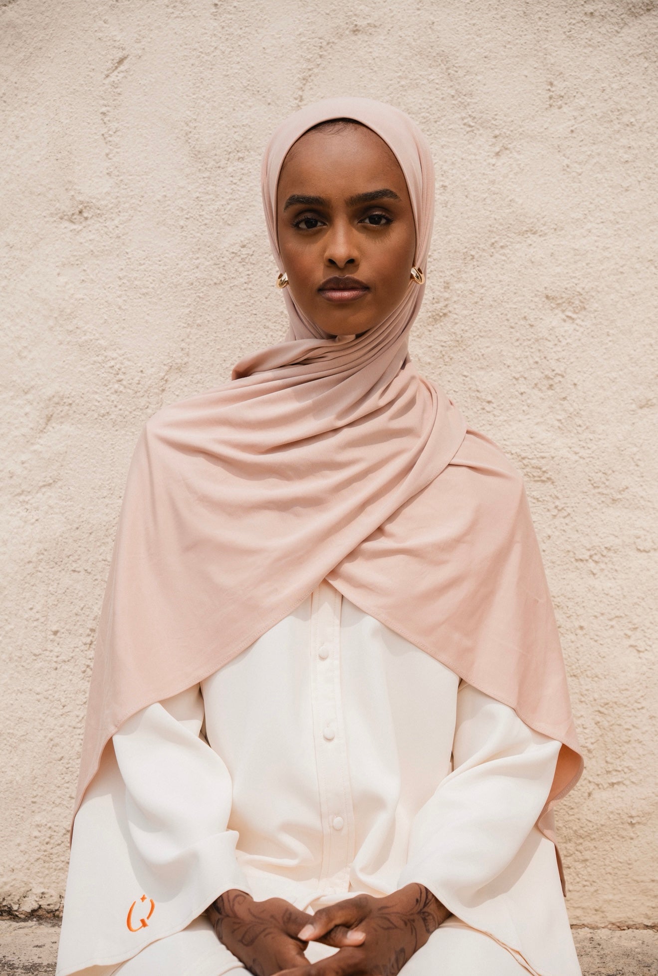 Breathable Jersey Scarf Soft pink