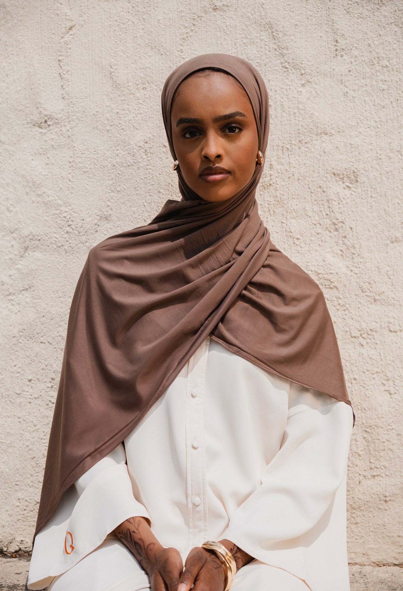 Breathable Jersey Scarf Walnut brown
