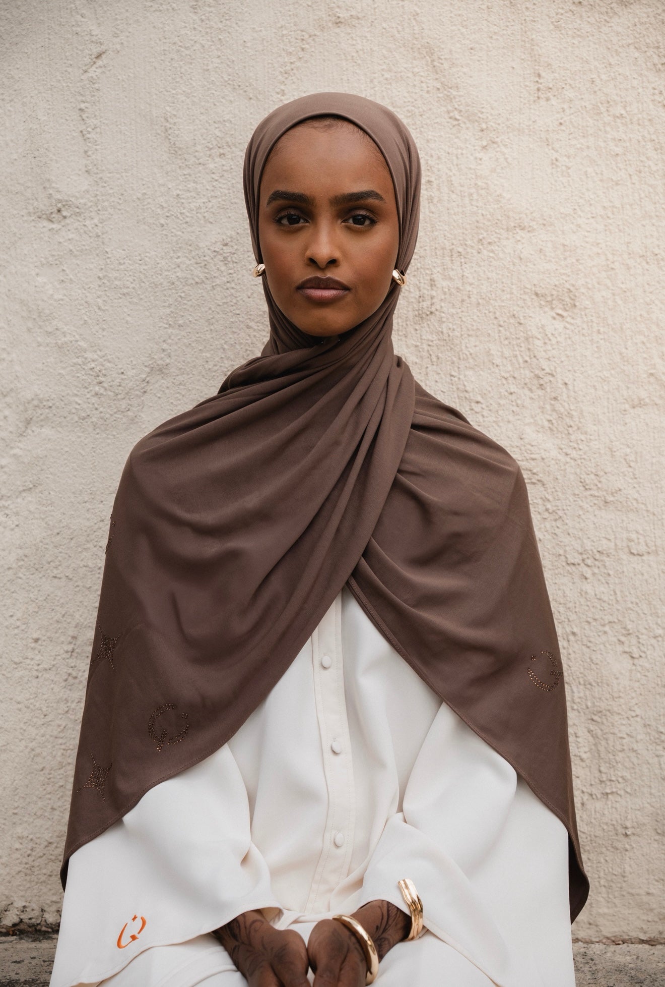 Breathable Jersey Scarf Walnut brown