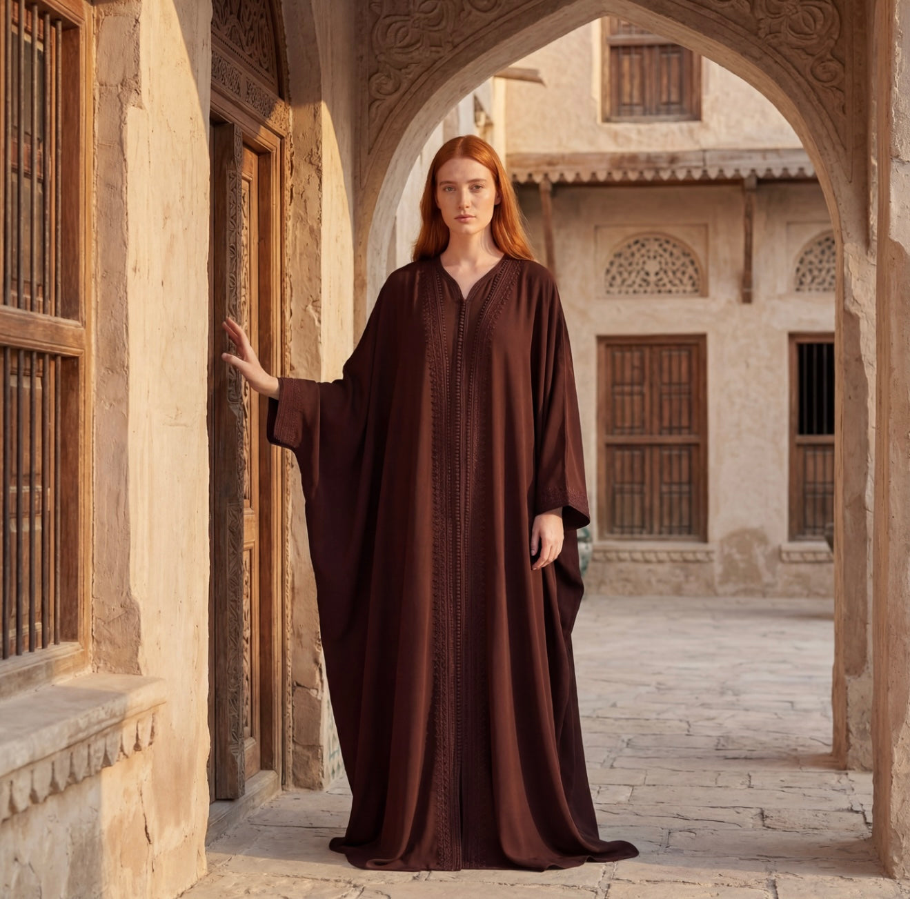 DARK BROWN KAFTAN DRESS